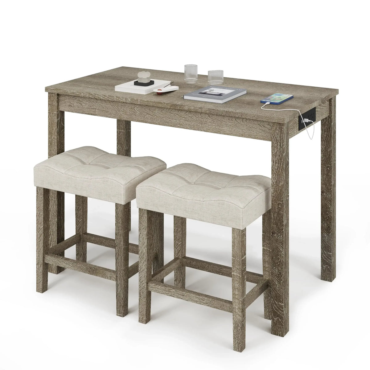 Counter Height Bar Table Set with Stools