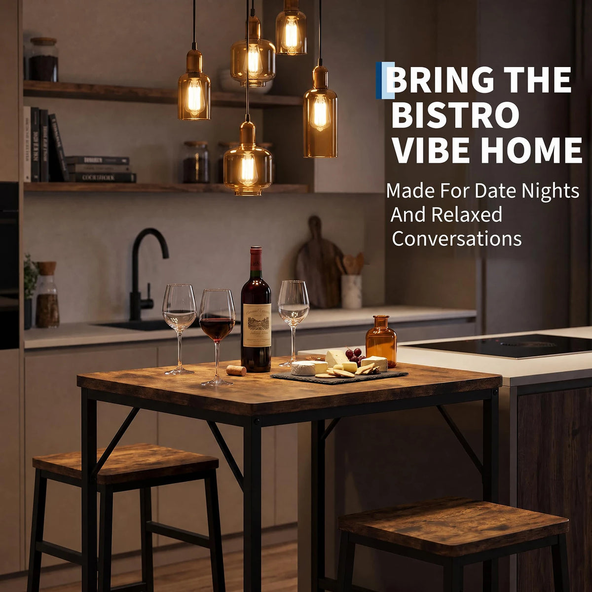 3-Piece Pub Height Table Set with Stools