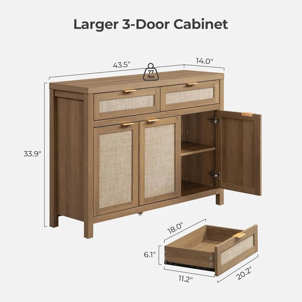 Rattan Sideboard Buffet Cabinet