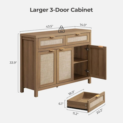 Rattan Sideboard Buffet Cabinet