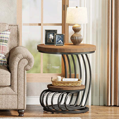 Tribesigns Round End Table, Faux Marble