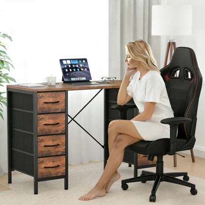 JHK 47" Computer Desk with 8 Drawers