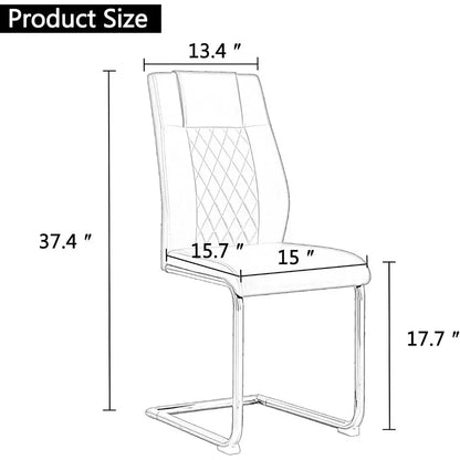 White Dining Table Set for 4, 55"