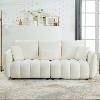 79.5in Teddy Fabric 3-Seater Sofa