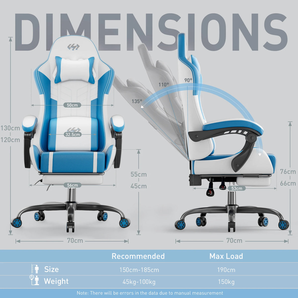 NEBMAAX Ergonomic Gaming Chair with Massage