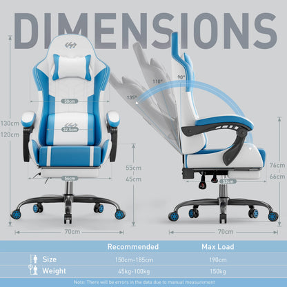 NEBMAAX Ergonomic Gaming Chair with Massage
