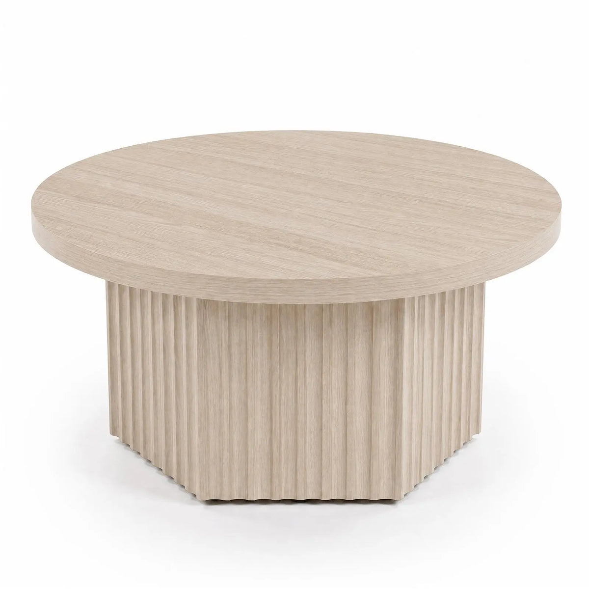 Fluted Drum Coffee Table, 31.5" Round