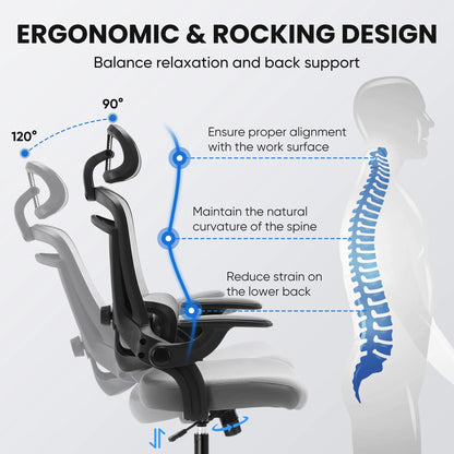 JHK Mesh Office Chair with Flip-Up Arms
