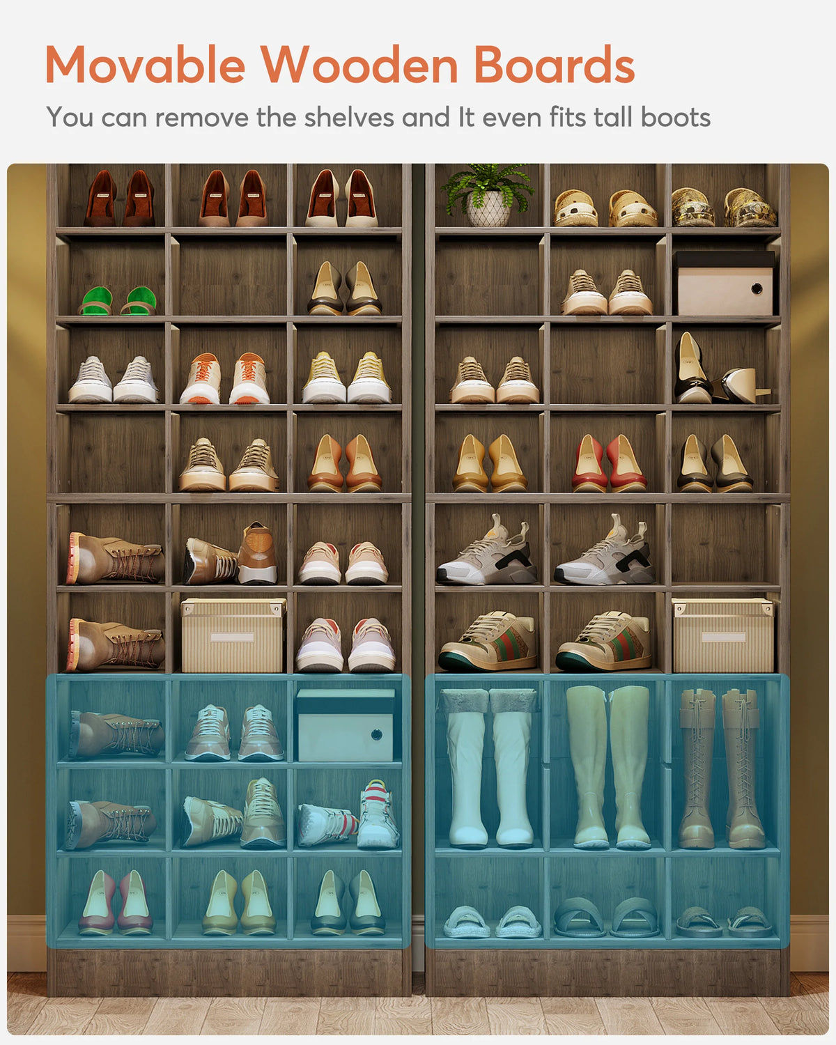 Tribesigns 8-Tier Wood Shoe Cabinet