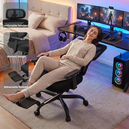 FRODROVIA Mesh Office Chair with Footrest