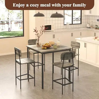 5-Piece Industrial Dining Table Set