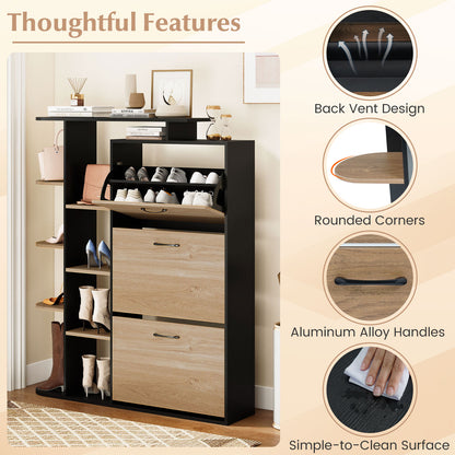 Shoe Cabinet with Open Shelves