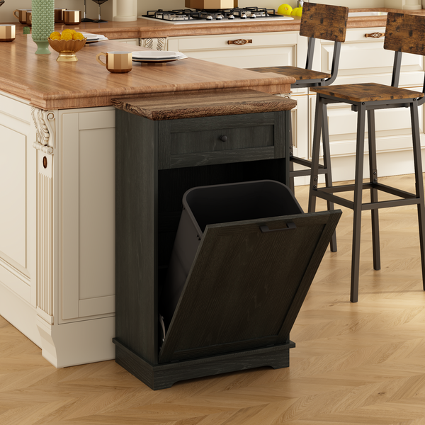 10-Gallon Tilt-Out Trash Cabinet – Antique Black