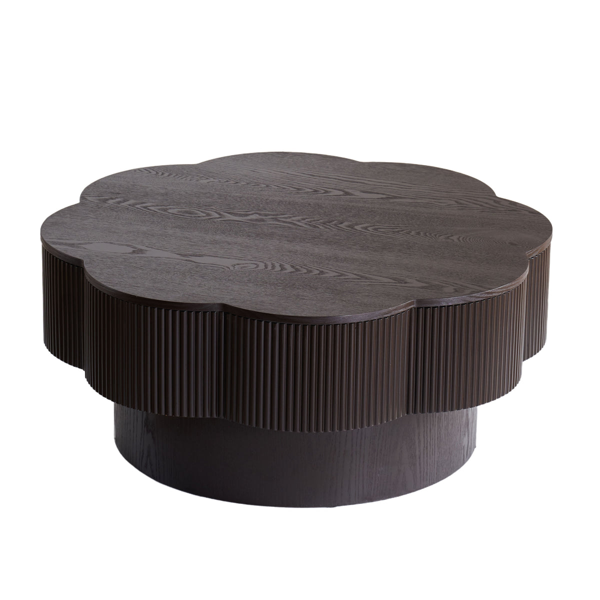 Plum Blossom Coffee Table with Storage – Dark Brown