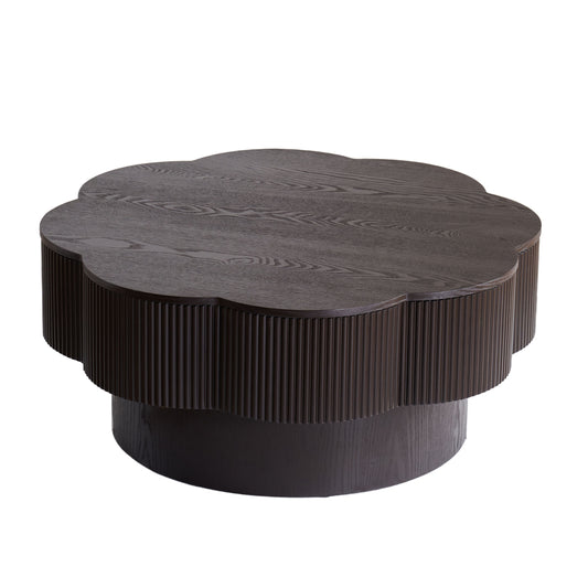 Plum Blossom Coffee Table with Storage – Dark Brown
