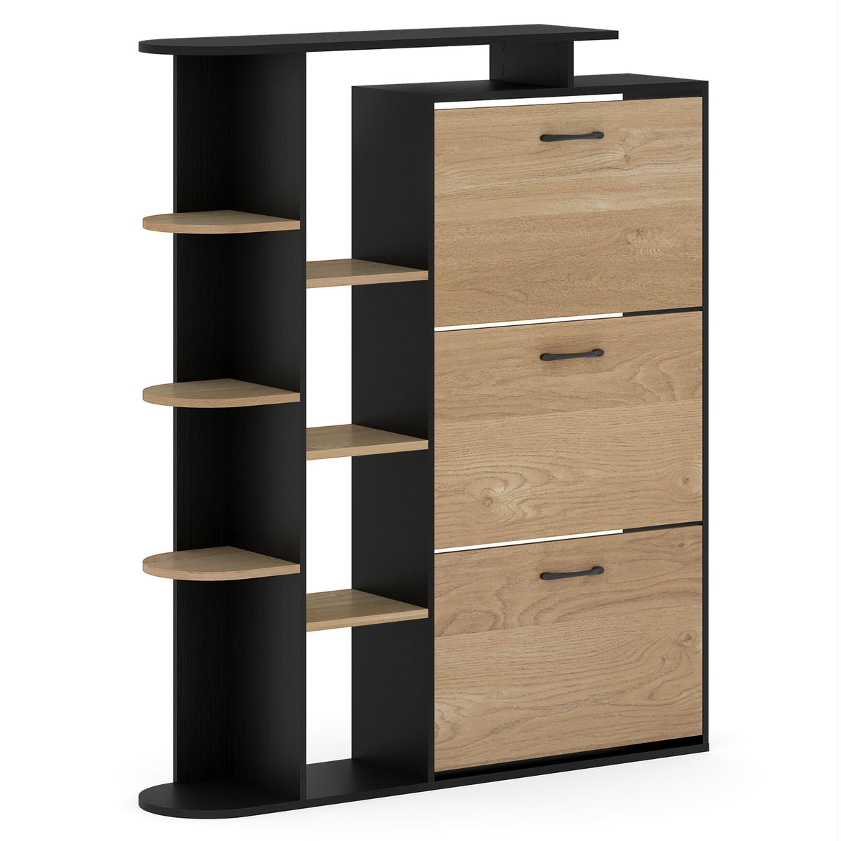 Shoe Cabinet with Open Shelves
