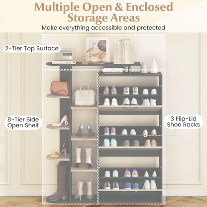 Shoe Cabinet with Open Shelves